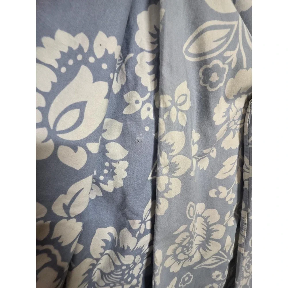 IKEA THISTED FLORA Blue White Floral Cottage Duvet Cover Full 82x83 + 2 Shams